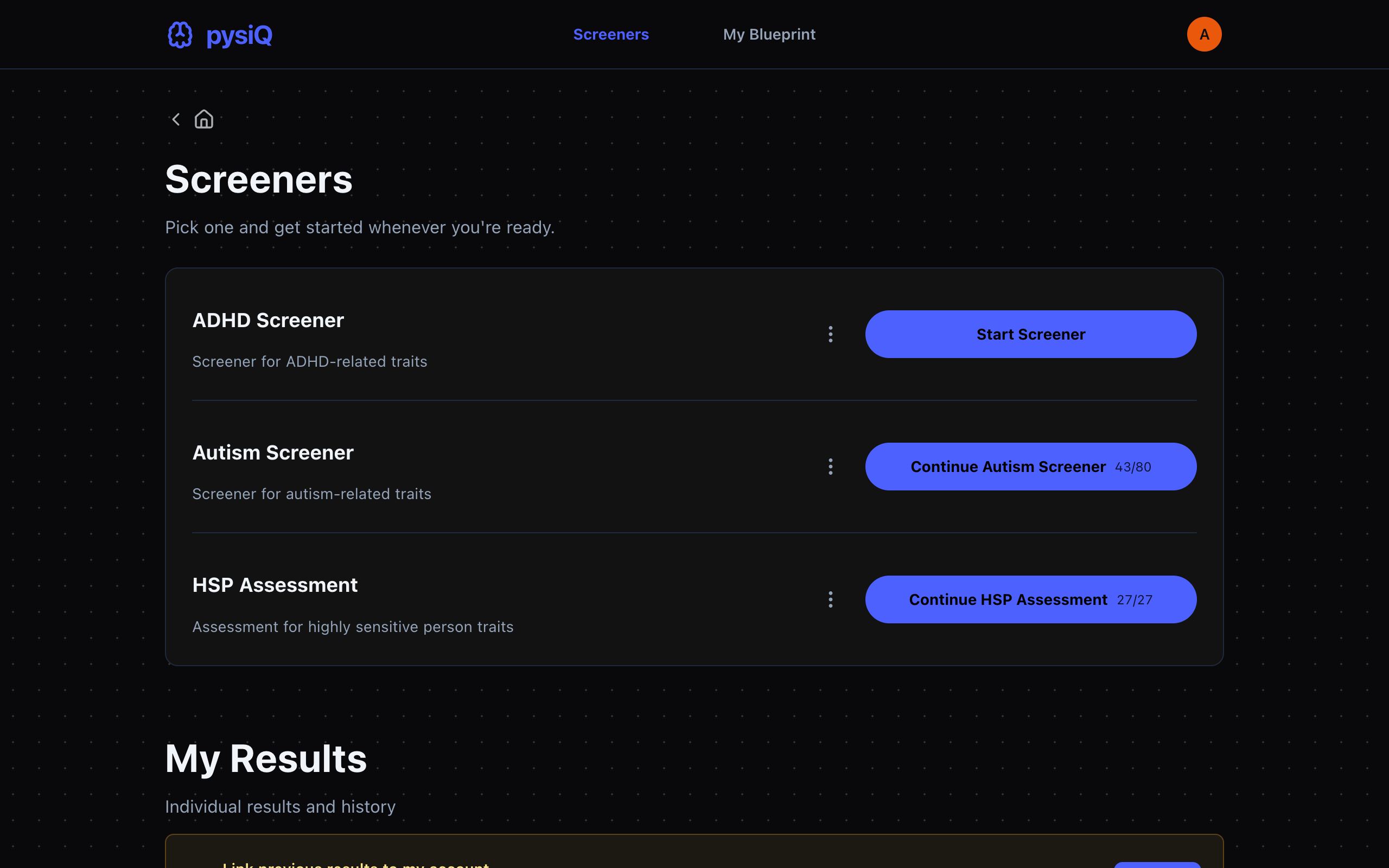 Pysiq screeners overview